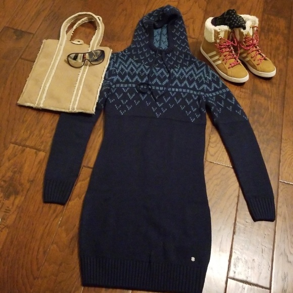 Adidas Neo Dresses & Skirts - ADIDAS NEO BLUE SWEATER DRESS WITH HOOD